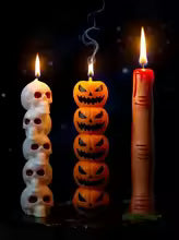 Halloween Aromatherapy Candle Set - Skull & Pumpkin&Bone Fingers Horror Home Decor, Soy Wax Scented Candles Limited Edition Gift