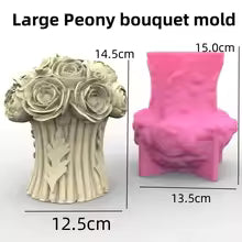 Peony Rose Bud Bouquet Candle Silicone Mold Peony Flower Clusters Candle Mould Christmas Gift Flower Bundle Resin Gypsum Molds