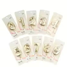 3D Gold Diamond Number Candles Large Birthday Cake Topper Wedding Anniversary Party Decorations for Home Celebration Supplies